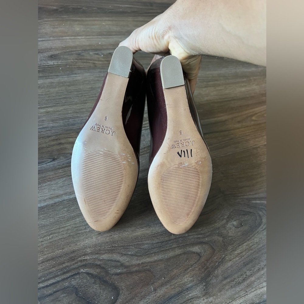 J. Crew Sylvia Nude Patent Leather Wedges Nude Size 6 - Picture 4 of 7